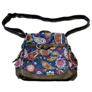 HADAKI Hobo Style Shoulder Bag, New, Paisley Print Adj Shoulder Strap, Side Pkts